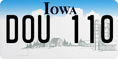 IA license plate DOU110
