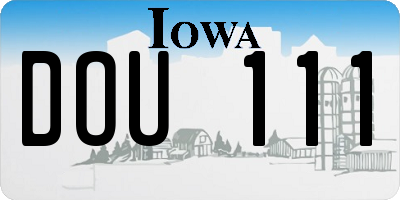 IA license plate DOU111