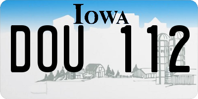 IA license plate DOU112