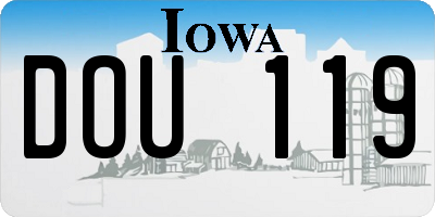 IA license plate DOU119