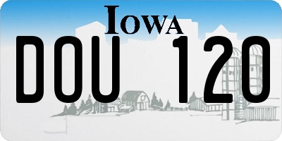 IA license plate DOU120