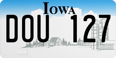 IA license plate DOU127