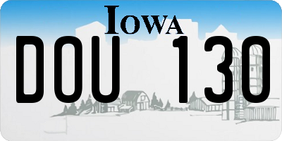 IA license plate DOU130
