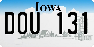 IA license plate DOU131