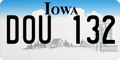 IA license plate DOU132
