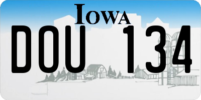 IA license plate DOU134