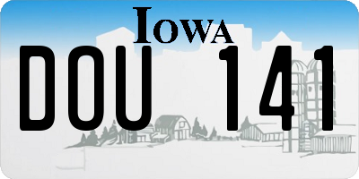 IA license plate DOU141
