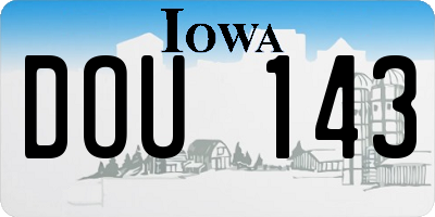 IA license plate DOU143