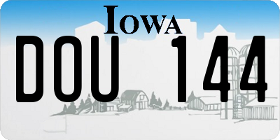IA license plate DOU144