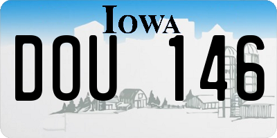 IA license plate DOU146