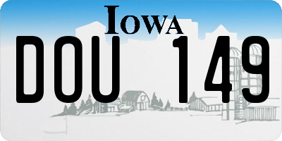 IA license plate DOU149