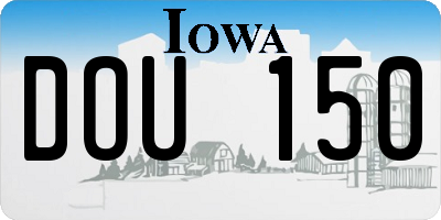 IA license plate DOU150