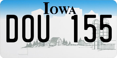 IA license plate DOU155