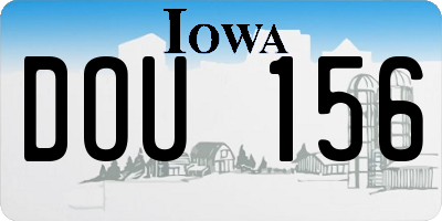 IA license plate DOU156