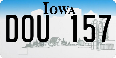 IA license plate DOU157
