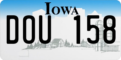 IA license plate DOU158