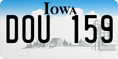 IA license plate DOU159