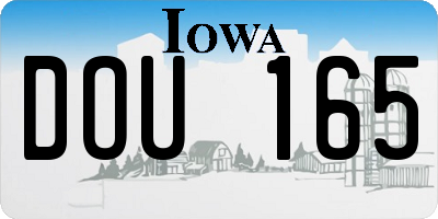 IA license plate DOU165
