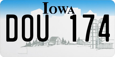 IA license plate DOU174