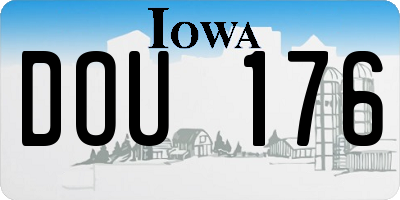 IA license plate DOU176