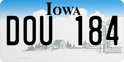 IA license plate DOU184