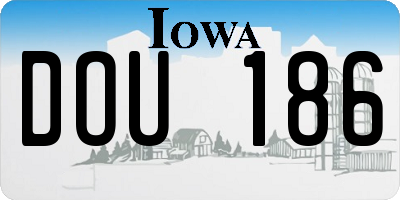 IA license plate DOU186