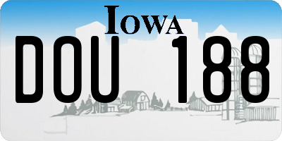 IA license plate DOU188