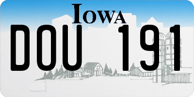 IA license plate DOU191