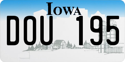 IA license plate DOU195