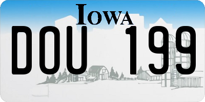 IA license plate DOU199