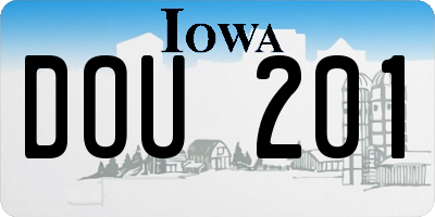 IA license plate DOU201