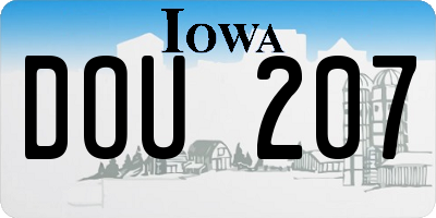 IA license plate DOU207