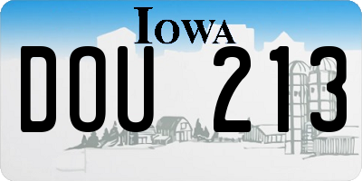IA license plate DOU213
