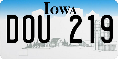 IA license plate DOU219
