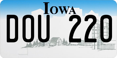 IA license plate DOU220