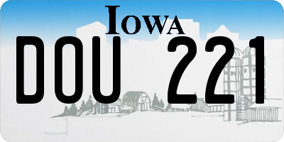 IA license plate DOU221