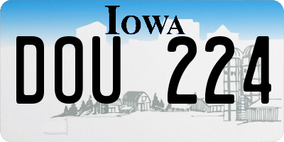 IA license plate DOU224