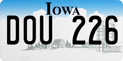 IA license plate DOU226
