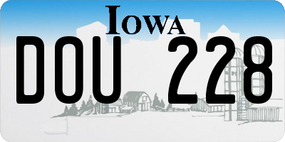 IA license plate DOU228