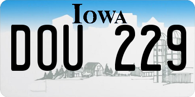 IA license plate DOU229
