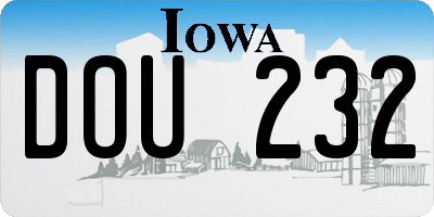 IA license plate DOU232