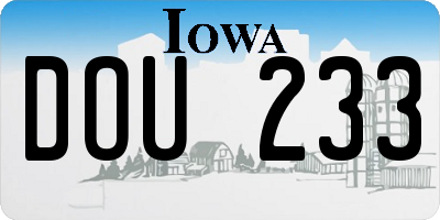 IA license plate DOU233