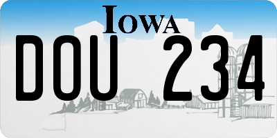 IA license plate DOU234