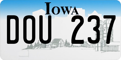 IA license plate DOU237