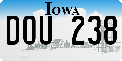 IA license plate DOU238