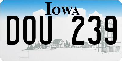 IA license plate DOU239