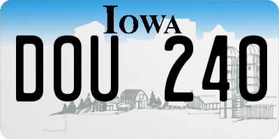 IA license plate DOU240