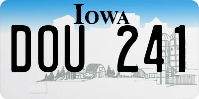 IA license plate DOU241