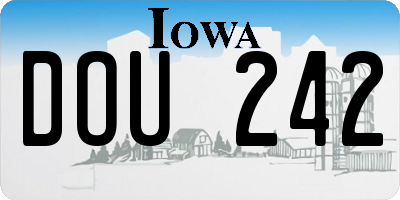 IA license plate DOU242