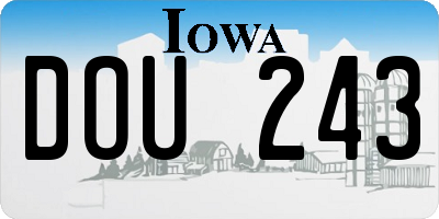 IA license plate DOU243